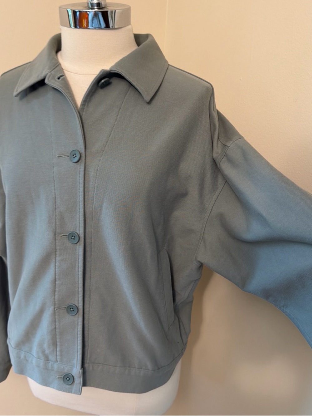 Uniqlo Jersey Relaxed Jacket in Grayish Blue L